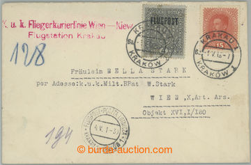 254725 - 1918 KRAKOW - WIEN / airmail letter, franked with 15h + 4 K 