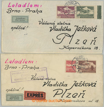 254742 - 1934 sestava 2 Ex+Let-dopisů zaslaných na jednu osobu, rů