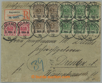 254767 - 1895 Reg letter to Dresden, franked with overprint stamps Mi