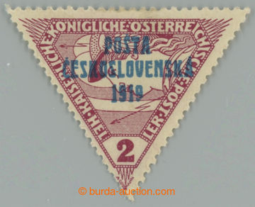 254836 -  Pof.55, Triangle 2h brown-red, overprint type II.; hinged, 