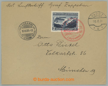 254850 - 1931 ZEPPELIN / FAHRT VADUZ-LAUSSANE, airmail letter address