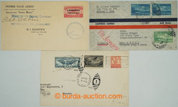 254851 - 1928-1946 3 air-mail letters, 1x first flight Cuba - Haiti, 