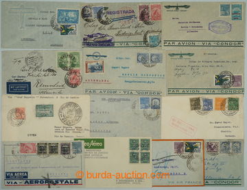 254859 - 1930-1934 ZEPPELIN / selection of 13 airmail letters deliver