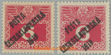 254864 -  Pof.67, Large numerals 6h red, II. and overprint type III.;