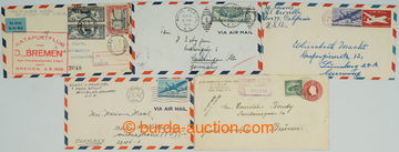 254865 - 1922-1946 selection of 5 air-mail letters addressed to Europ