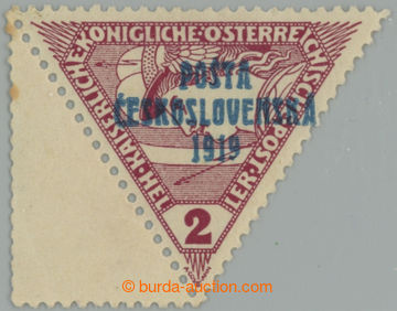 254866 -  Pof.55 blank coupon, Triangle 2h brown-red with unoverprint