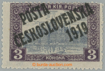 254872 -  Pof.116, 3 Koruna violet / grey, overprint type III.; label