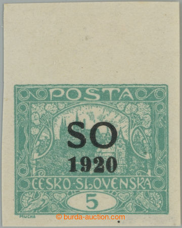 254894 -  Pof.SO3, Hradčany 5h blue-green imperforated with upper ma