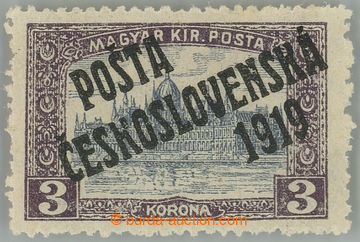 254905 -  Pof.116, 3 Koruna violet / grey, overprint type I.; hinged,