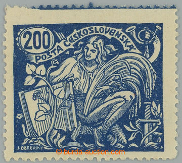 254913 -  Pof.174B, 200h blue, type III., comb perforation 13¾ : 13