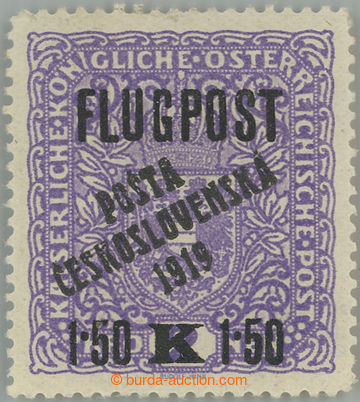 254965 -  Pof.52II, Air FLUGPOST 1,50K/2K violet, overprint type II.;