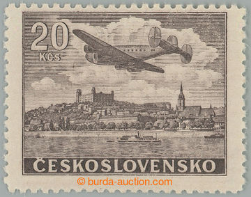 255014 - 1946 Pof.L22N, NEVYDANÁ 20Kčs hnědá; bez nálepky, dvl, 