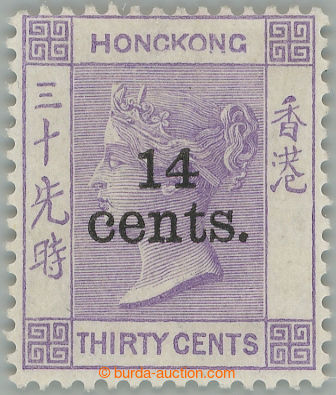 255091 - 1891 SG.44b, Victoria 30c violet with overprint 14 cents., p