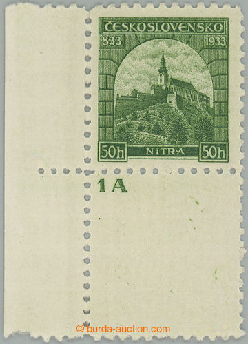 255157 - 1933 Pof.273 plate number, Nitra 50h green, L marginal stmp 