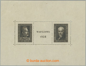 255204 - 1928 Mi.Bl.1, miniature sheet Exhibition Warsaw; hinge remna