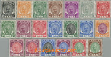 255233 - 1950-1952 SG.53-73, Abu Bakar 1c - £5; dlouhá série, jako