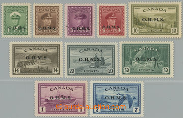 255238 - 1949 SG.O162-O171, Official George VI. - Motives 1c-$1 + off