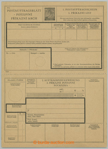 255245 - 1939 CPA1A, Poštovní příkazní arch, Lipové listy 50h 