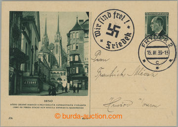 255260 - 1939 1. DEN / CDV72/206, čs. obrazová dopisnice Beneš 50h