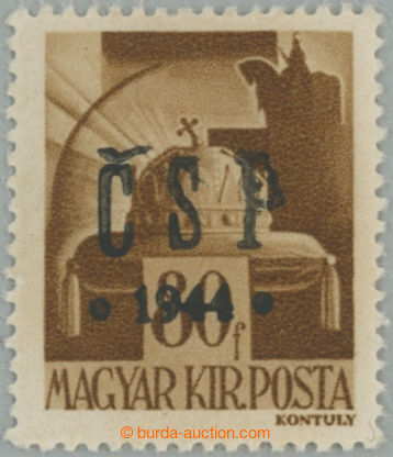 255284 - 1944 CHUST / Majer.C15, Koruna 80f hnědá; bez stopy po ná