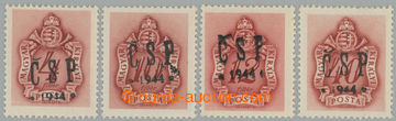 255287 - 1944 CHUST / DOPLATNÍ / sestava 4ks zn., Majer.C31, C33, C3