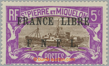 255295 - 1942 Yvert.236, Ship Chalutier 5C violet / brown with overpr