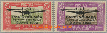 255303 - 1932 Yv.1-2, Airplane with overprint PARIS - NOUMÉA 40c and