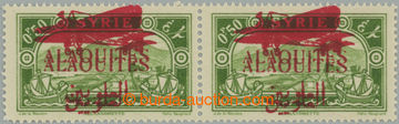 255304 - 1930 ALAOUITES / Yv.14c (Aerienne), 2-páska Lodě 50c s DVO