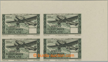 255306 - 1937 Yv.41b, Airplane Wibault 50Fr green; VF corner block-of