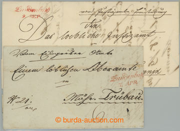 255336 - 1847-1849 CZECH LANDS / 2 letters with red LUNDENBURG; 2 var