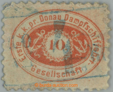 255366 - 1868-1870 DDSG /ANK.4, 10Kr red, G-F, with atypical frame bl