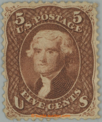 255378 - 1861-1866 Sc.75, Jefferson 5C červenohnědá; dv perforace 
