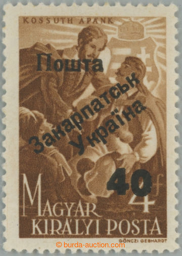 255398 - 1945 Majer U17, Užhorodský přetisk I. vydání, Kossuth A