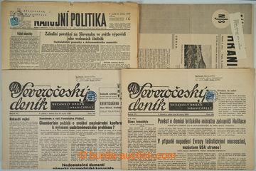 255442 - 1938-1947 NOVINY / sestava 4ks novin se zajímavými článk