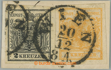 255448 - 1850 small cut square with Ferch.1IHP + 2IIIHP, Coat of arms