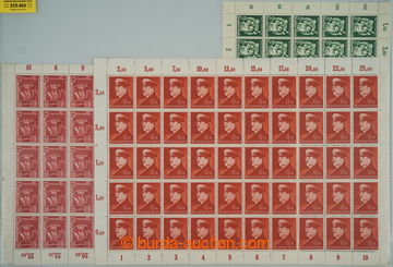 255460 - 1941 COUNTER SHEET / selection of 3 complete sheets of 50: M