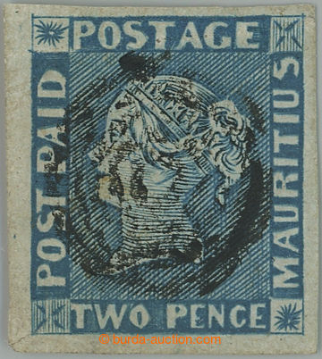 255489 - 1848-1859 SG.14, Blue Mauritius POST PAID 2P blue intermedia