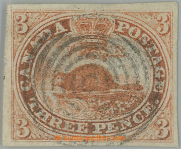 255493 - 1851 SG.1, Bobr 3C červená, typický pruhovaný laid papí