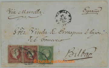 255506 - 1856 letter with Sc.8+9, Isabella 1R + 2x 2R, from Manila 22