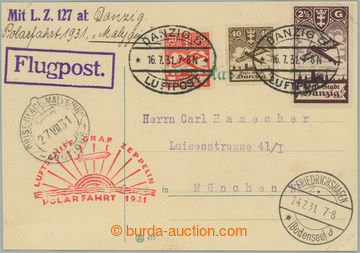 255512 - 1931 POLARFAHRT 1931 / Sie.119 Zuleitung Danzig, karta vyfr.