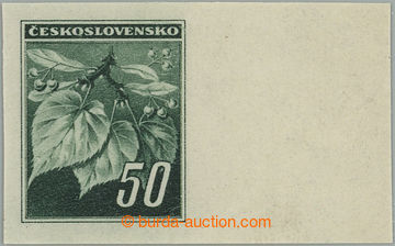 255602 - 1945 NEVYDANÉ / Pof.374N, Lipové listy 50h zelená, NEZOUB