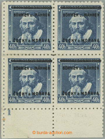 255626 - 1939 Pof.6 DČ, Komenský 40h, levý dolní rohový 4-blok s