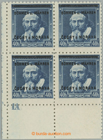 255627 - 1939 Pof.6 DČ, Komenský 40h, levý dolní rohový 4-blok s