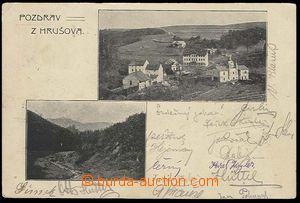 25567 - 1905 HRUŠOV U SENOHRAB - 2-view, long address, nice postal-