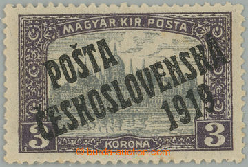 255688 -  Pof.116, 3 Koruna violet / grey, overprint type II.; label,