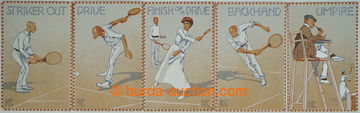 255691 - 1908 TENNIS / collection 5 pcs of color lithographic Ppc wit