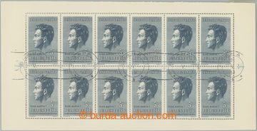 255703 - 1951 Pof.PL574, Fučík 5Kčs, blk-of-10 with MC; without gu