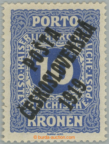 255741 -  Pof.82, Small numerals 10K blue, overprint type I.; hinged,