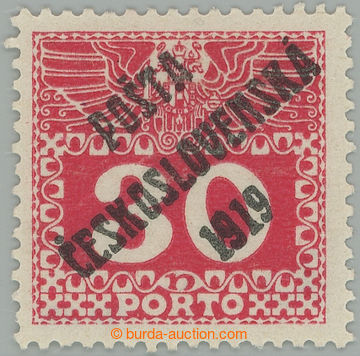 255742 -  Pof.70, Large numerals 30h red, sought overprint type III.;