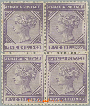 255784 - 1875 SG.15, Victoria 5Sh lilac as blok-of-4, wmk Crown CC; h